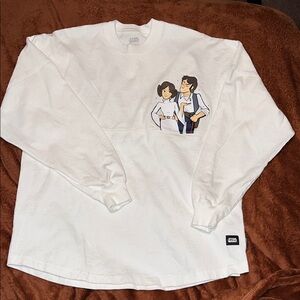 Disney Star Wars Princess Leia “I Love You” White Sparkly Spirit Jersey